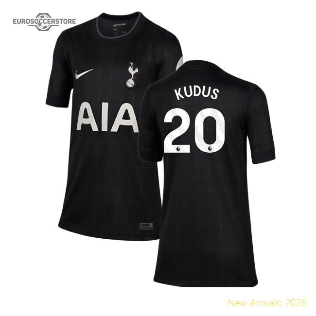 First-class 2025-2026 Tottenham Hotspur Away Shirt (kids) (kudus 20)