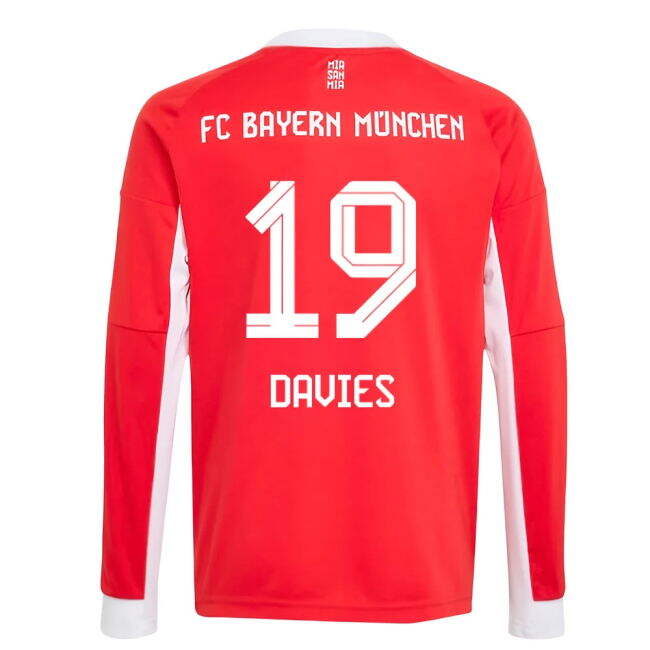 2025-2026 Bayern Home Shirt - Kids (Davies 19) UV Protection