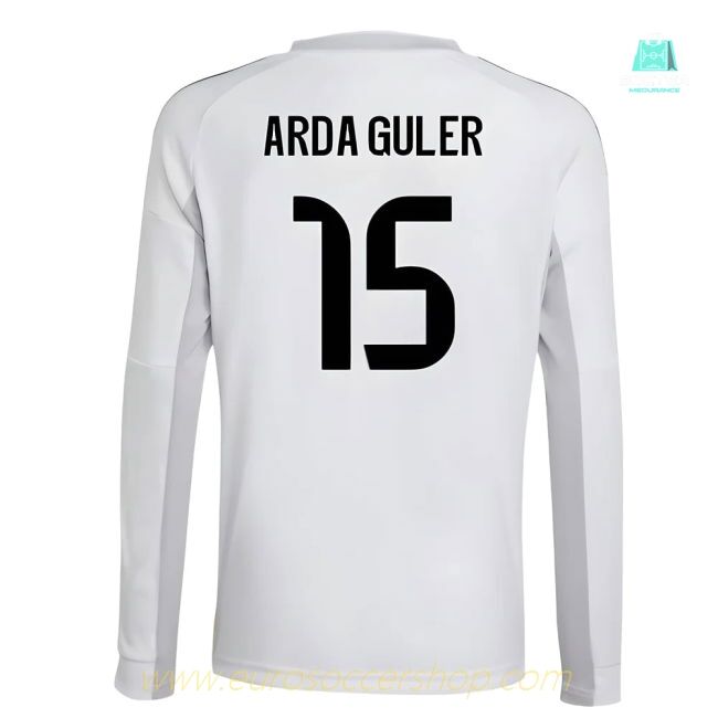 2025-2026 Real Madrid Long Sleeve Home Shirt (Kids) (Arda Guler 15)