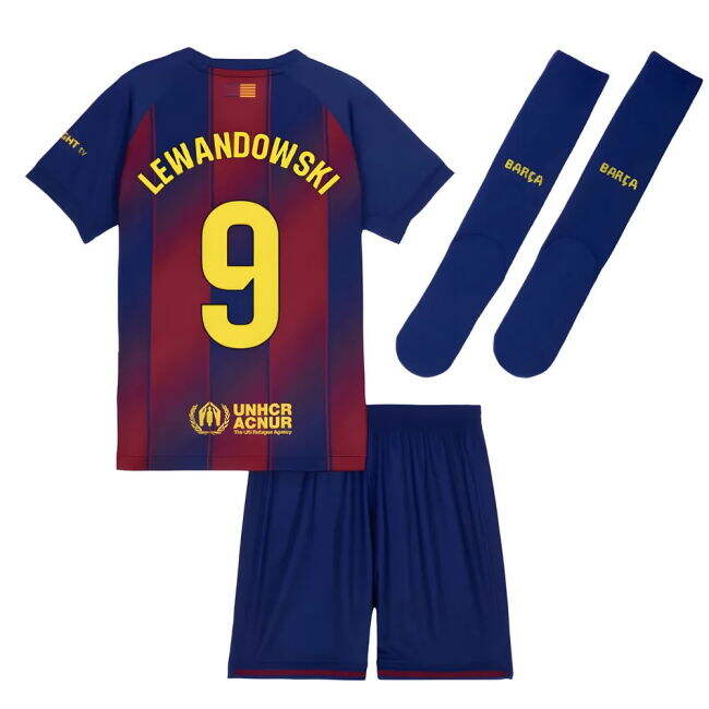 2025-2026 Barcelona Home Football Shirt (Lewandowski 9)