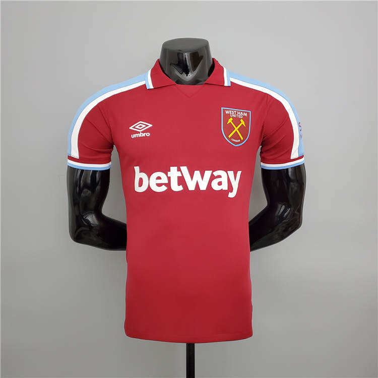 West Ham United 21-22 Home Red Soccer Jersey Football Shirt Player