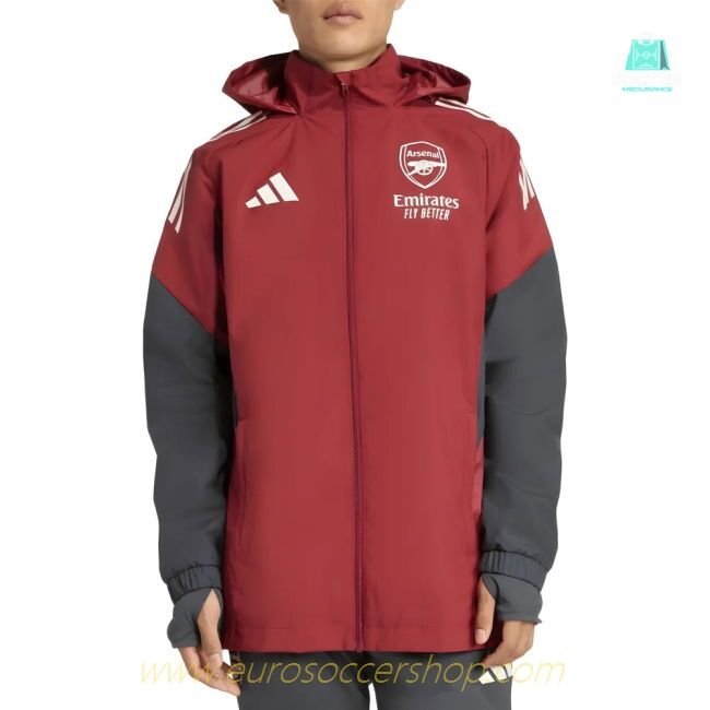 2025-2026 Arsenal EU Allweather Jacket (Burgundy)