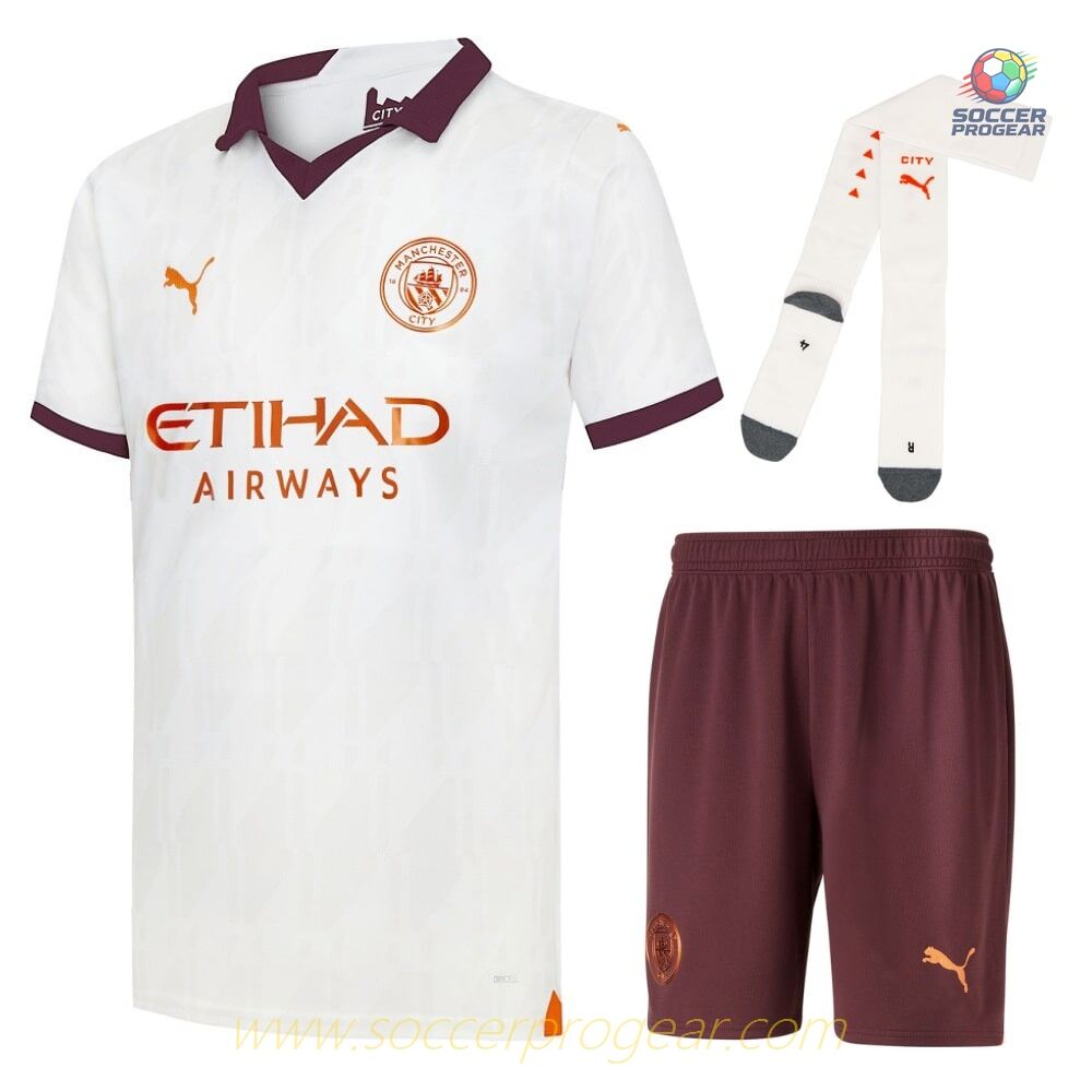 Manchester City Away Children Kit Shirt 2023 2024
