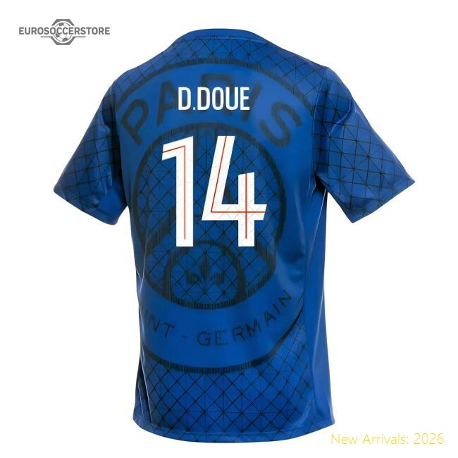 Supporter 2025-2026 Psg Academy Pro Home Pre Match Shirt (Royal) (D.Doue