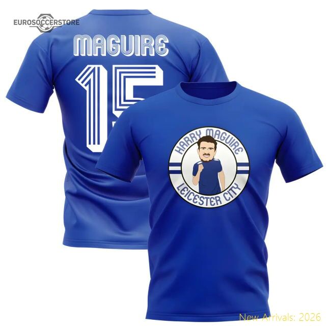 Luxury Harry Maguire Leicester Illustration T-shirt (blue)