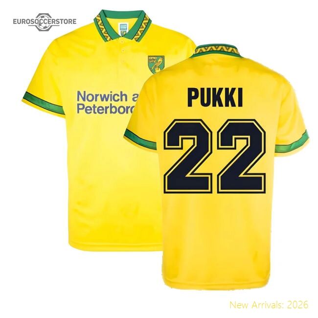 Norwich 1994 Home Retro Football Shirt (pukki 22) - Official Edition