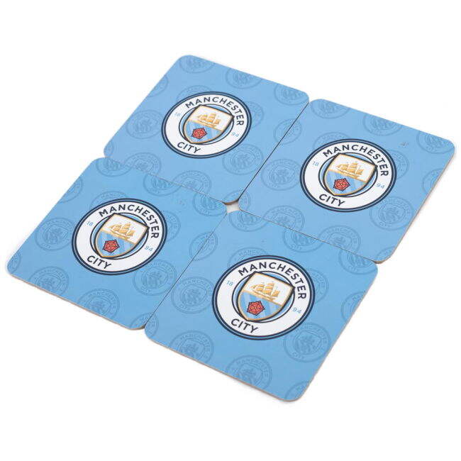 Manchester City FC 4pk Cork Coaster - fan gear