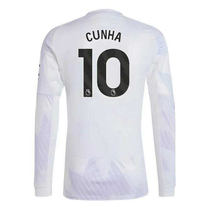 Football Man Utd Long Sleeve Away Shirt Cunha #10 Ultra Comfort Ma...