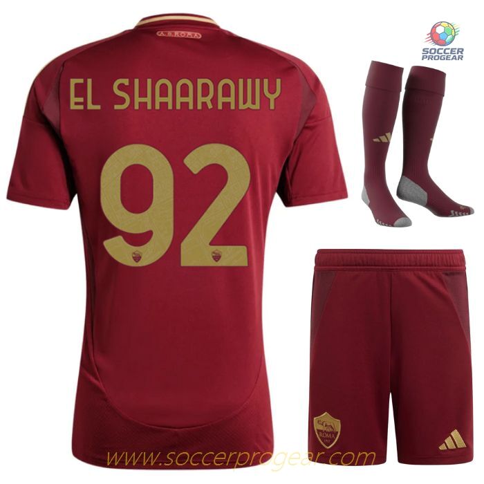 AS Roma Home Children' Jersey Set Team Jersey 2024-25 Edition El Shaarawy