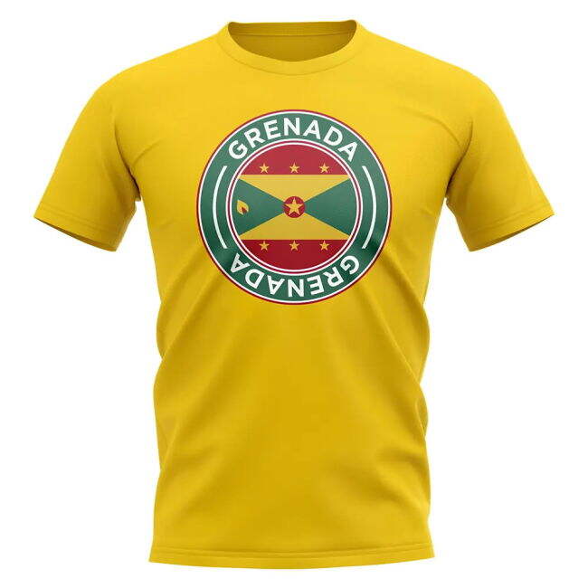 Premium-Quality Pro-Grade Grenada Football Badge T-Shirt (Yellow)