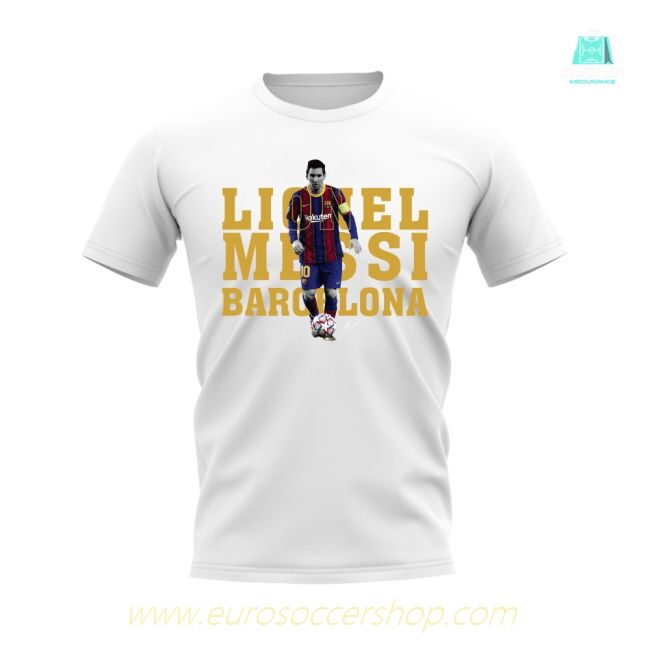 Lionel Messi Barcelona Player Tee (White)