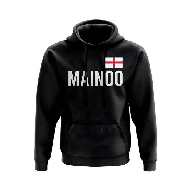 Kobbie Mainoo England Flag Hoodie (Black)