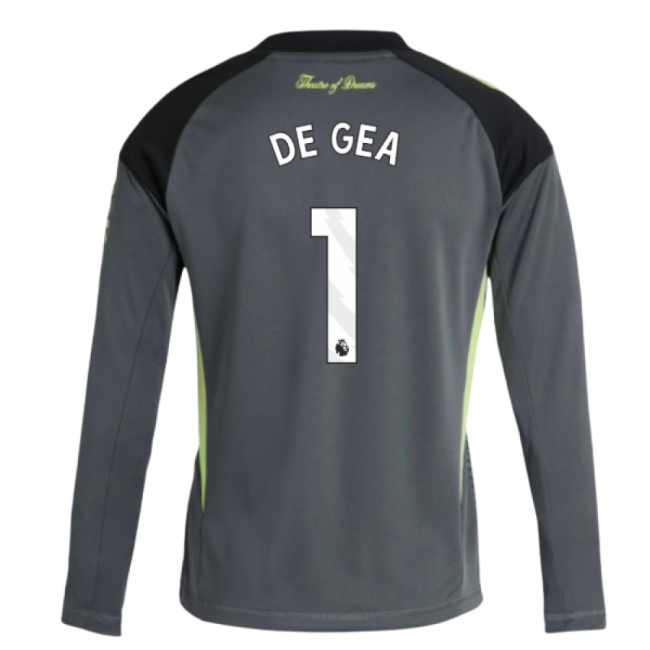 Football Man Utd Home Goalkeeper Shirt Grey Kids De Gea #1 Premium...