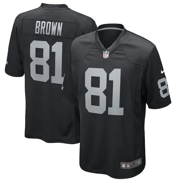 None Tim Brown Game Jersey - Black | NFL Player Jersey | NFL Football