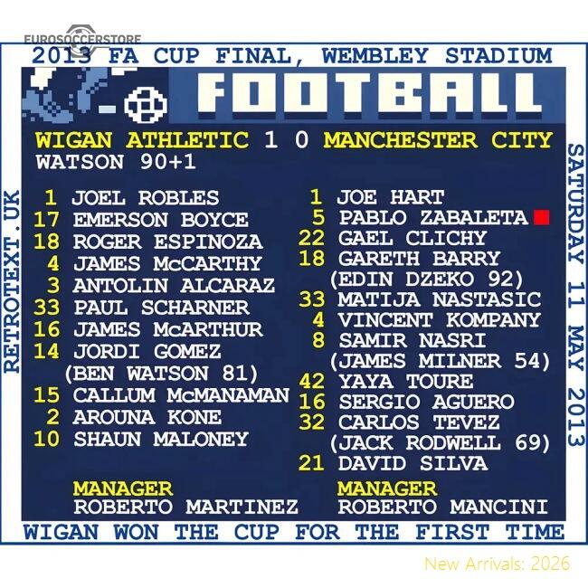 High-quality 2013 Fa Cup Final (wigan Athletic) Retrotext T-shirt