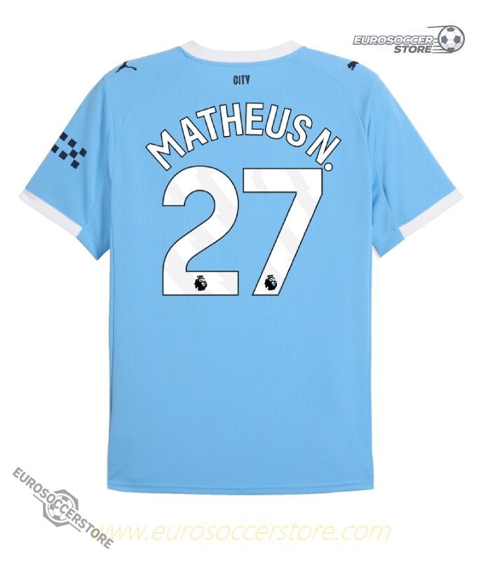 Matheus N. Home Jersey Number 27 for Manchester City 25-26 Season