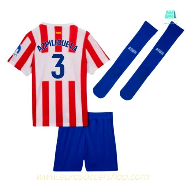 2025-2026 Atletico Madrid Home Little Boys Mini Kit (Azpilicueta 3)