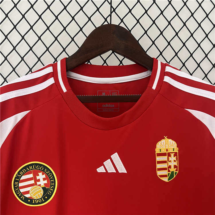 UEFA Euro 2024 Hungary Home Red Soccer Jersey Football Shirt -
