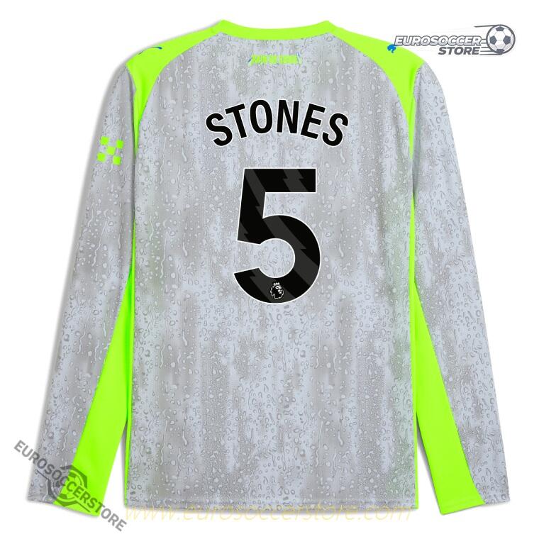 25-26 Season Manchester City Third Long Sleeve Jersey - STONES 5