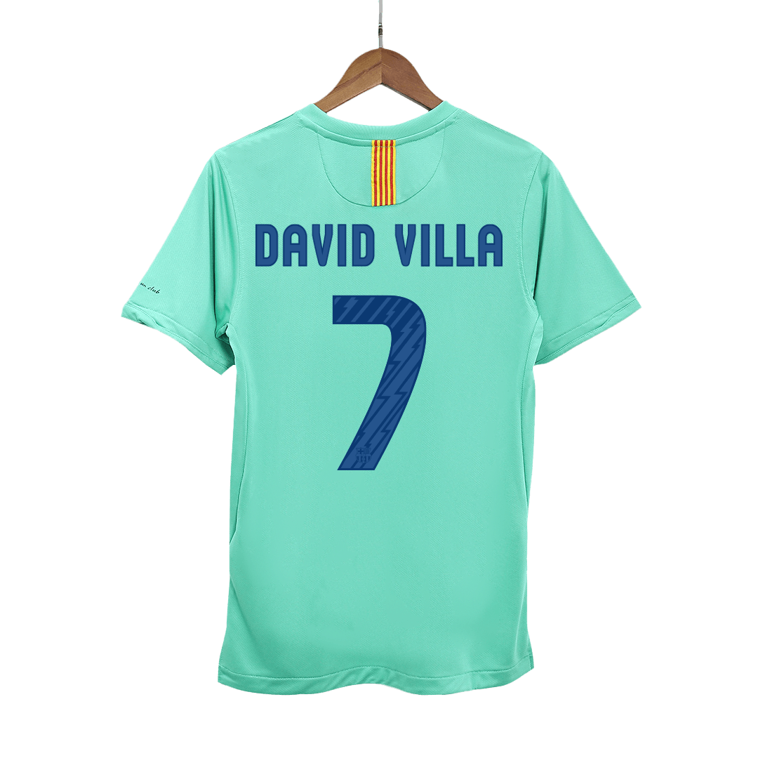 Retro DAVID VILLA #7 2010/11 Barcelona Away Soccer JerseyAuthentic Kit