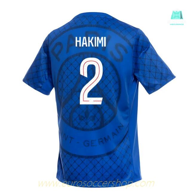 2025-2026 PSG Academy Pro Home Pre Match Shirt (Royal) (Hakimi 2)