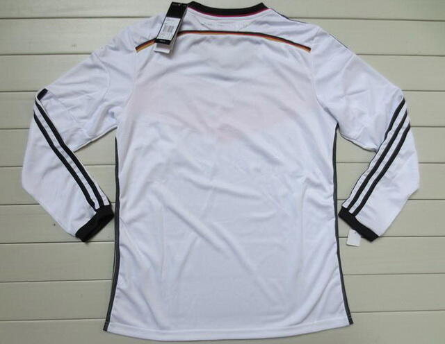 2014 Germany Home White Soccer Long Sleeve Jersey Shirt - Official