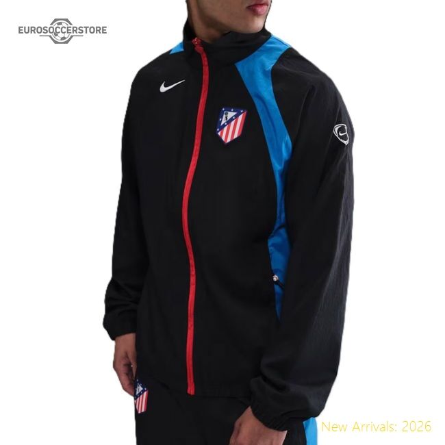 Fan-Favorite 2025-2026 Atletico Madrid T90 Tracksuit Jacket (Black)