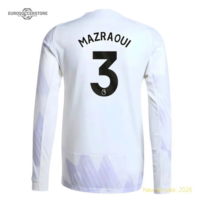 Premium 2025-2026 Man Utd Authentic Long Sleeve Away Shirt (mazraoui