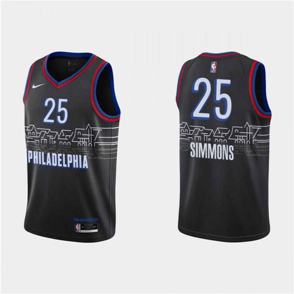 Limited Edition Men's Sixers #25 Ben Black Basketball Jersey