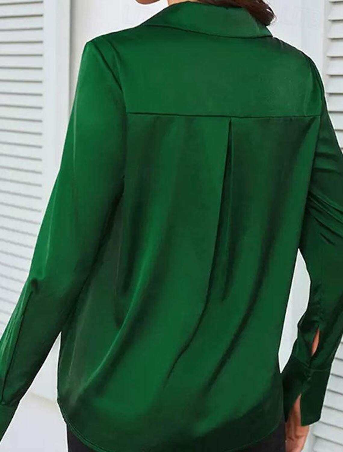 Shirt Blouse Women's Plain Button Street Daily Fashion Shirt Collar Regular Fit S