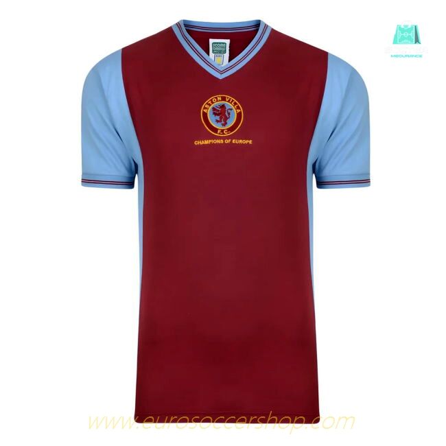 Score Draw Aston Villa 1982 Champions of Europe Retro Football Shirt