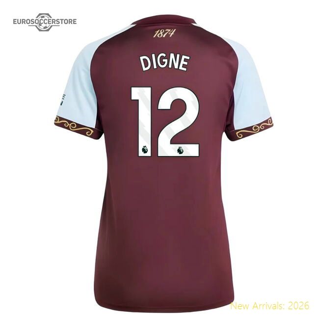 Premium 2025-2026 Aston Villa Home Shirt (womens) (digne 12)