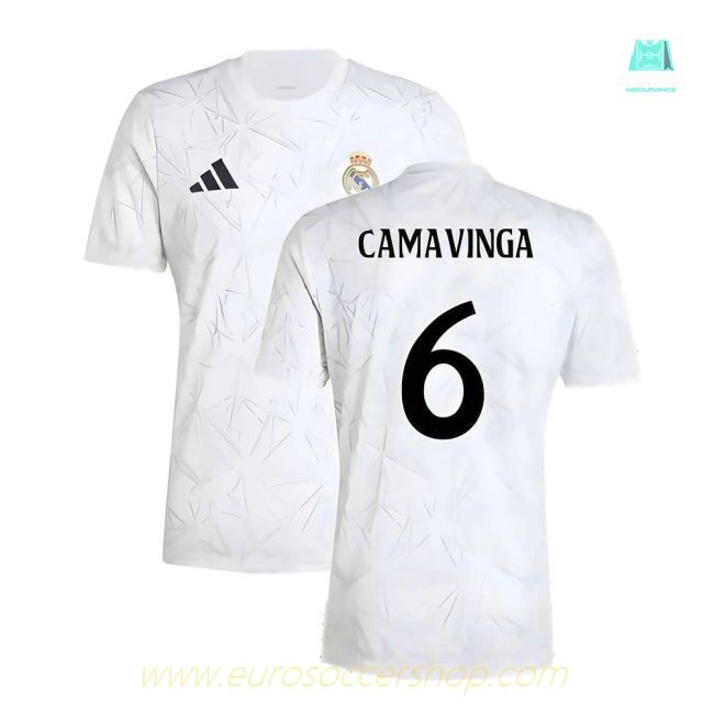 2024-2025 Real Madrid Pre-Match Shirt (White) (Camavinga 6)