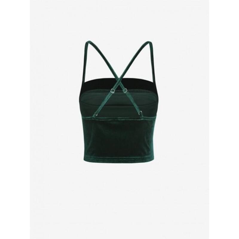 Criss Cross Velvet Ruched Cami Top IU6059