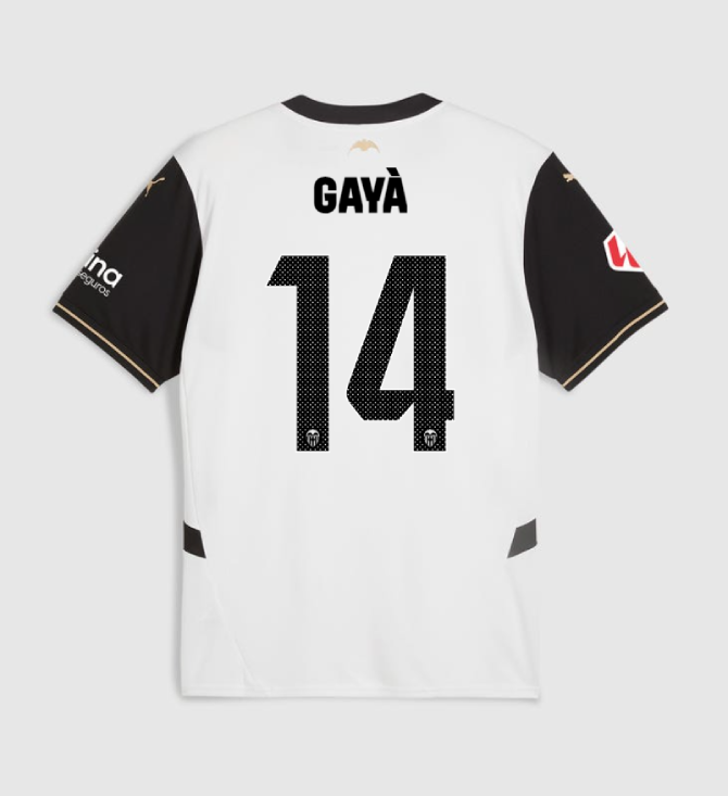 Valencia CF 24-25 Season Home Jersey Featuring GAYÀ 14