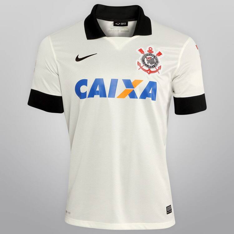 13-14 SC Corinthians Home White Jersey Shirt - Official Replica 2694