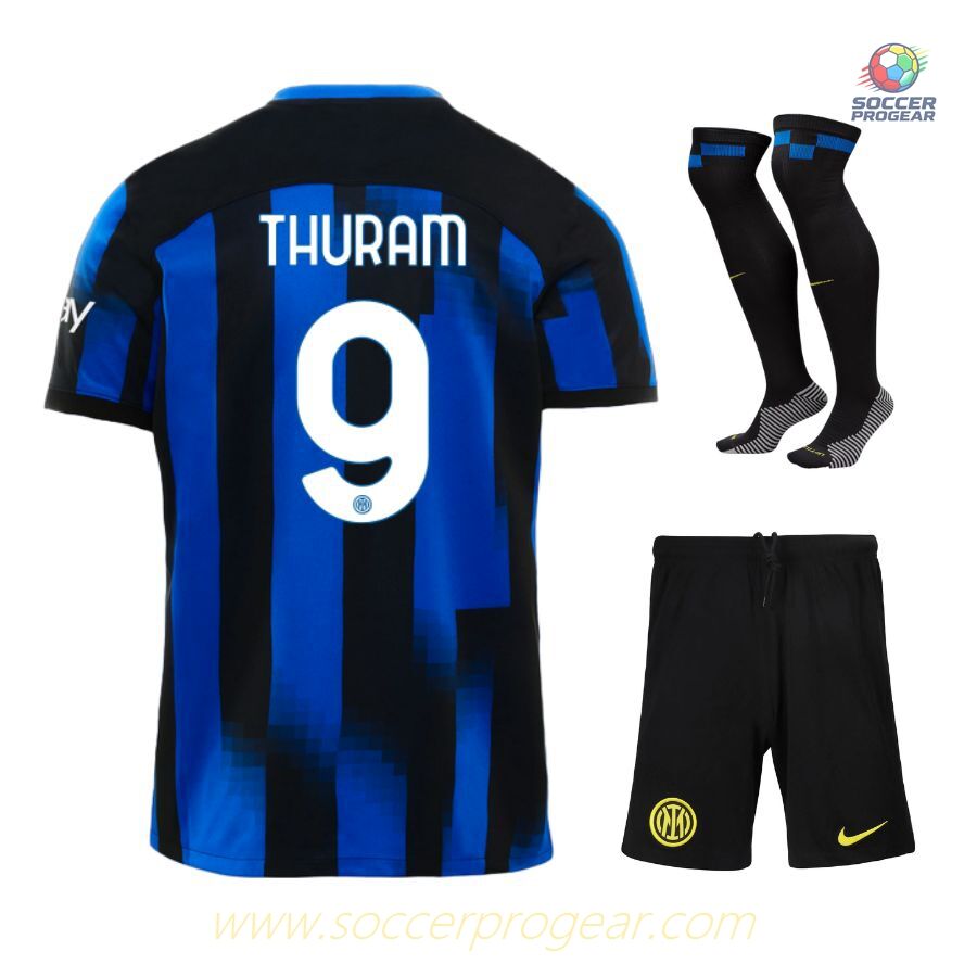 INTER MILAN High Quality HOME CHILDREN'S KIT JERSEY 2023 2024 THURAM