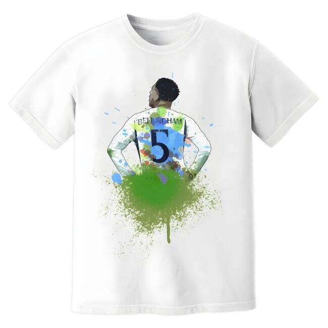 Jude Bellingham Real Madrid Art T-Shirt (White) - Fan Favorite - Yo...