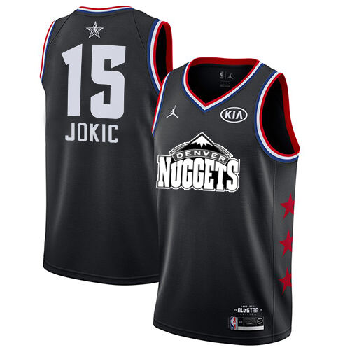 DEN #15 Nikola Jokic Superior 2019 Icon NBA Jersey - Black Swingman