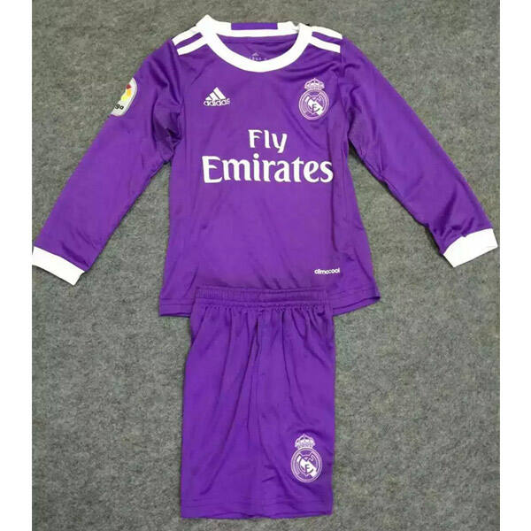 Kids Real Madrid LS Away 201617 Soccer KitsShirtShorts - Official
