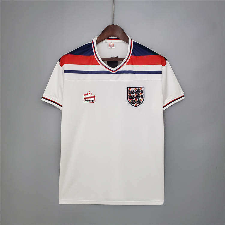1982 England Home WhiteRed Retro Soccer Jersey Football Shirt -