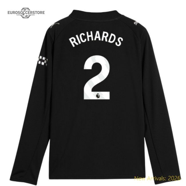 Premium 2025-2026 Man City Long Sleeve Away Shirt (kids) (richards 2