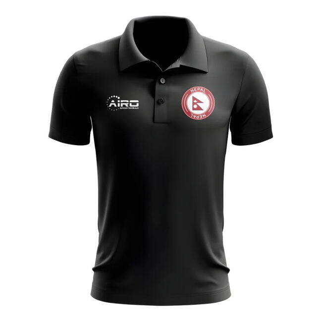 Nepal Football Polo Shirt (Black)