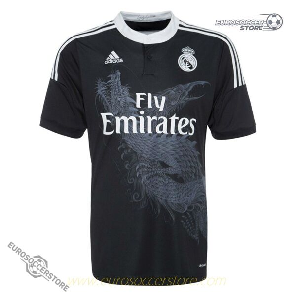 Real Madrid 14-15 Season Third Black Dragon Throwback Football Jersey