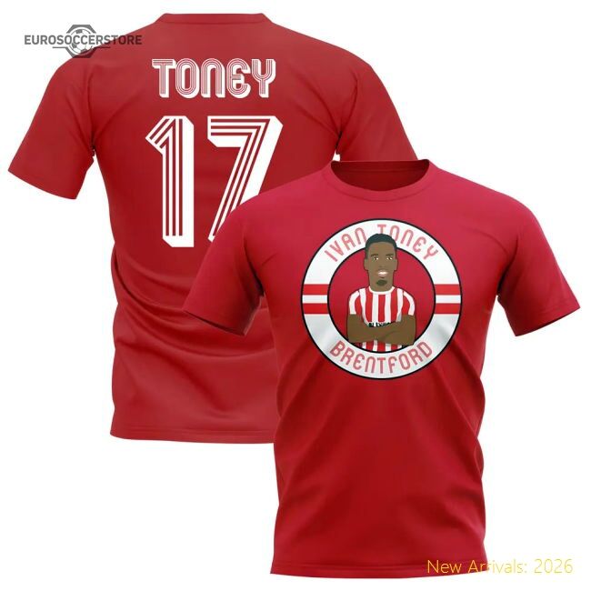 Ivan Toney Brentford Illustration T-shirt (red) - Cost-effective