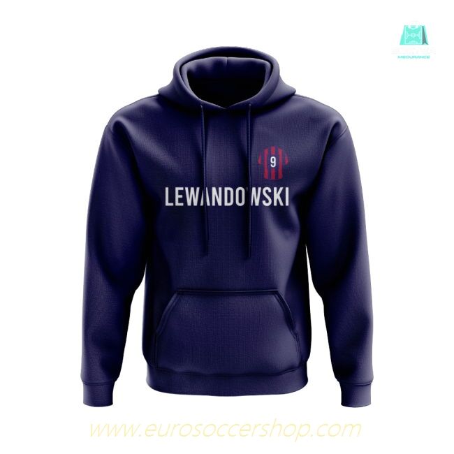 Robert Lewandowski Barcelona Number Hoody (Navy)