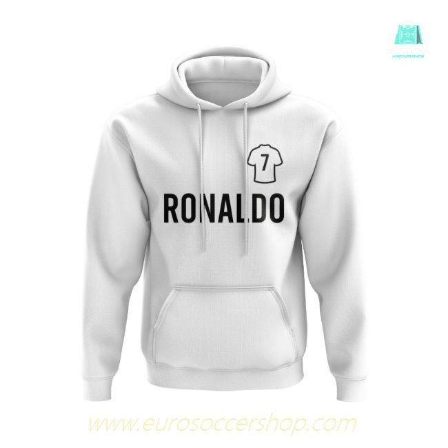 Cristiano Ronaldo Real Madrid Number Hoody (White)