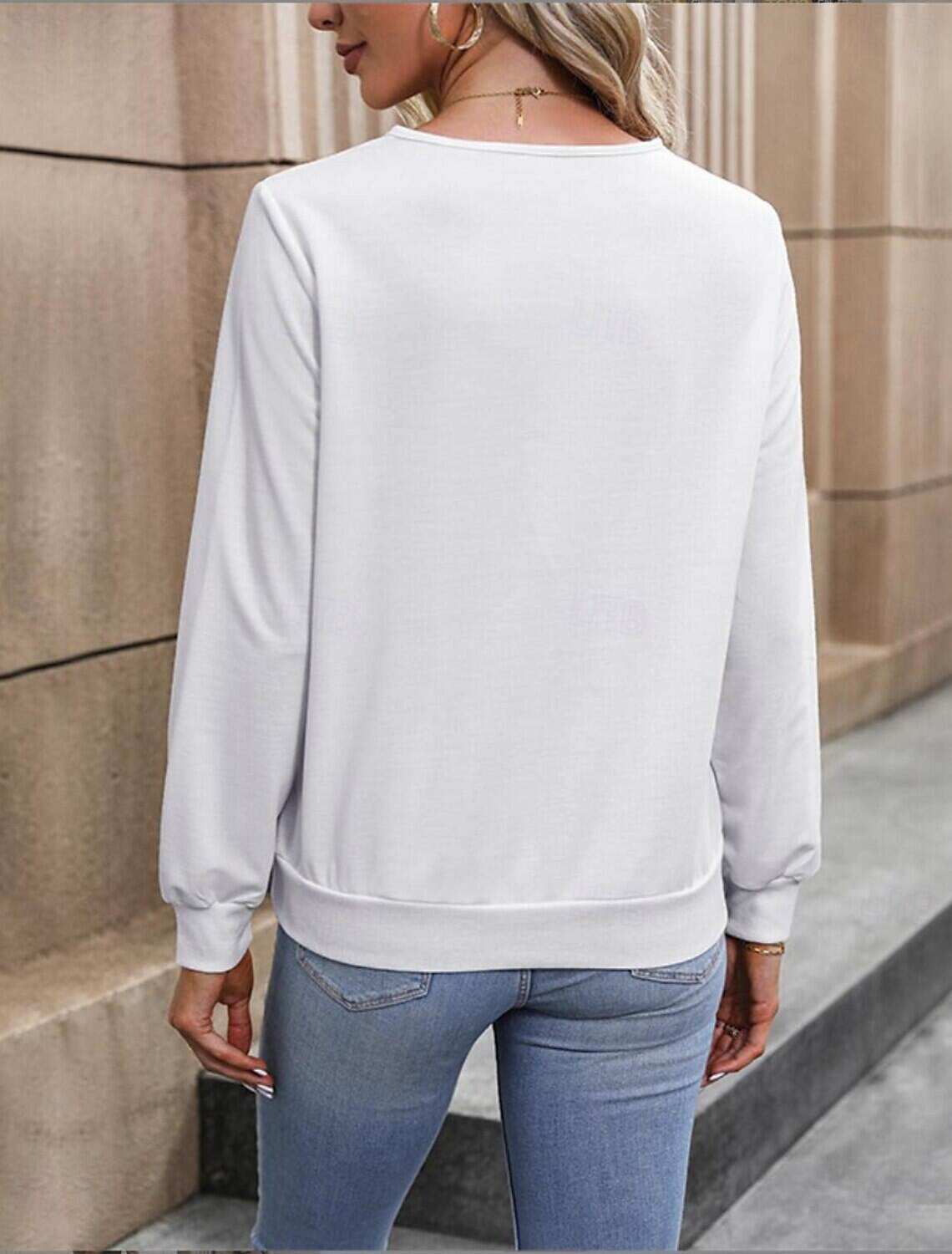 Women's Blouse Stylish Modern Long Sleeve Regular Tops V Neck Work Daily Spring Fall