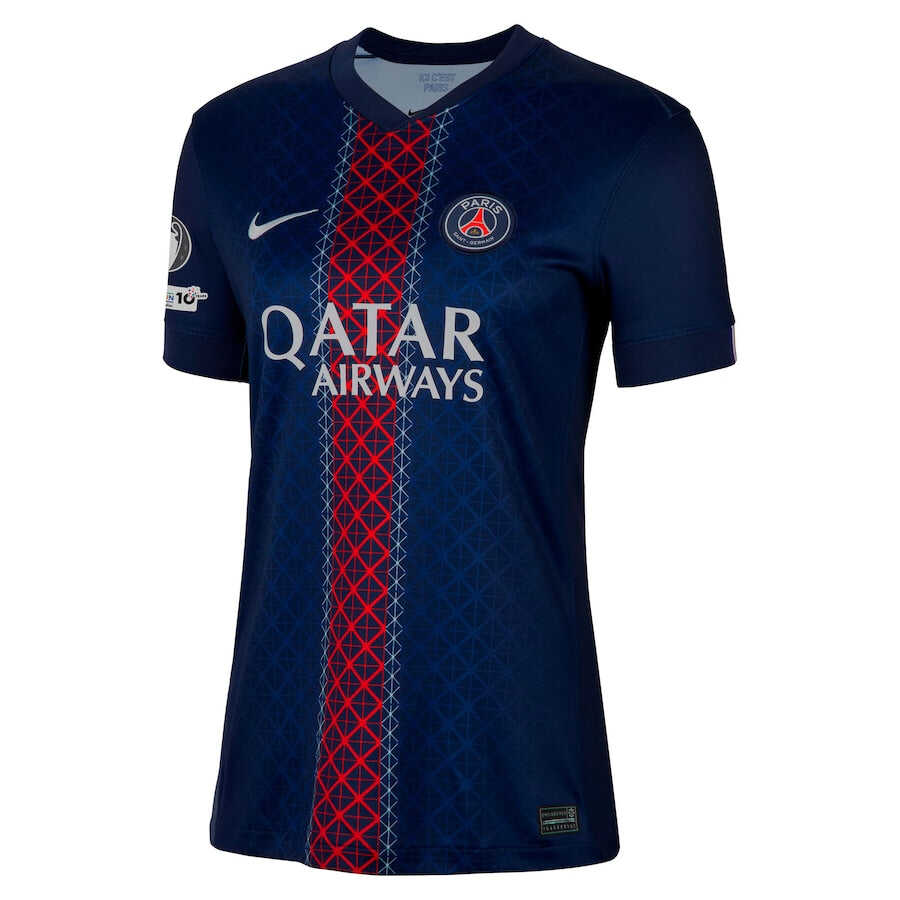Women's PSG Home Match Shirt 2025-26 with Champions League and UEFA Fo