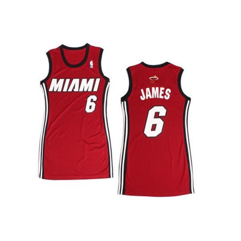 Collector's Item Rare Men's Heat #6 LeBron Red Basketball Jersey
